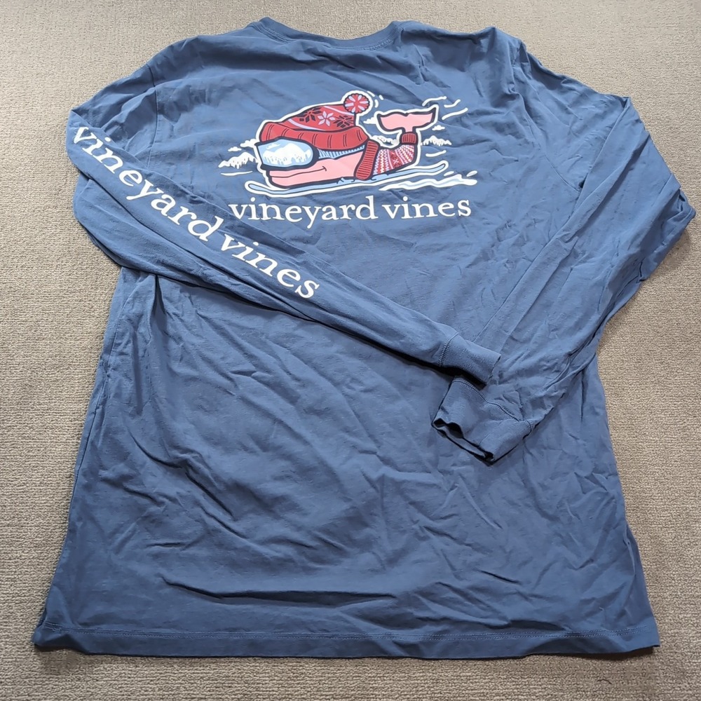 Vineyard Vines Womens Navy‎ Blue Ski Long Sleeve T Shirt Size S Soft